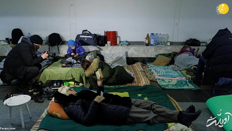 عمیق ترین ایستگاه مترو جهان میزبان پناهجویان کییف/ تصاویر